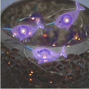 Narwhal Unicorn Whale Purple String Fairy Lights